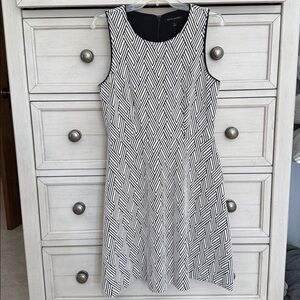 Banana Republic Black and White Geometric Print Dress